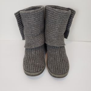 Ugg Cardy Button Crochet Boots Grey Size 10